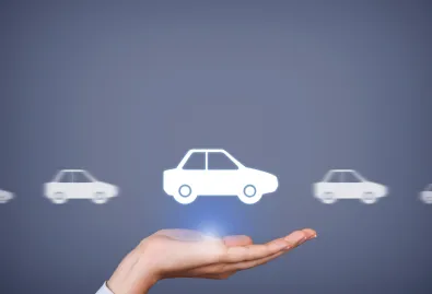 grafika samochodu na dłoni